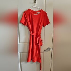Shelby & Palmer Vibrant Red Asymmetrical Dress